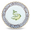 Chinaware Flat Dessert Plate LIGHT BLUE + YELLOW- Each