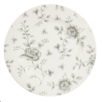 Profile Plate Gray Rose Chintz (8-1/4") - Sold per Each