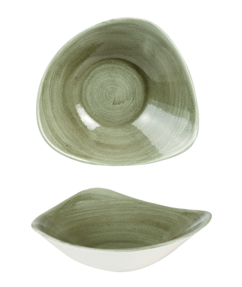 Triangular Green Bowl - Sold by Each (12ea/cs)