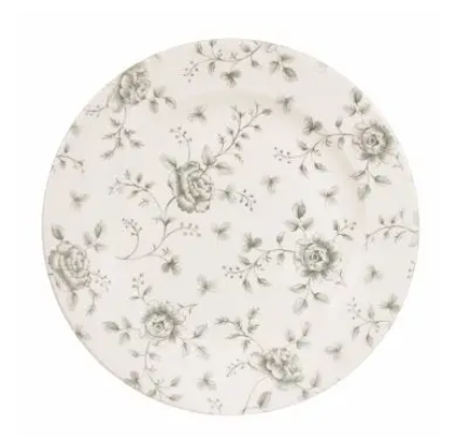 Profile Plate Gray Rose Chintz (10-7/8") - Sold per Each