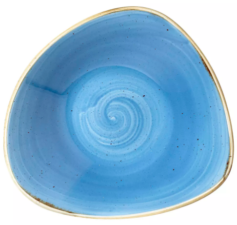 Bowl Triangular Cornflower Blue - Sold per Each