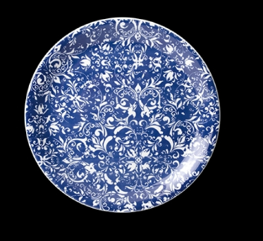 Plate, 8" dia., round blue(dozen)